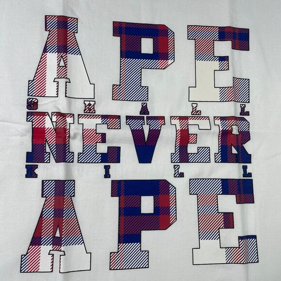 OG BAPE A.S.N.K.A Check Tee Size L - Picture 4 of 8